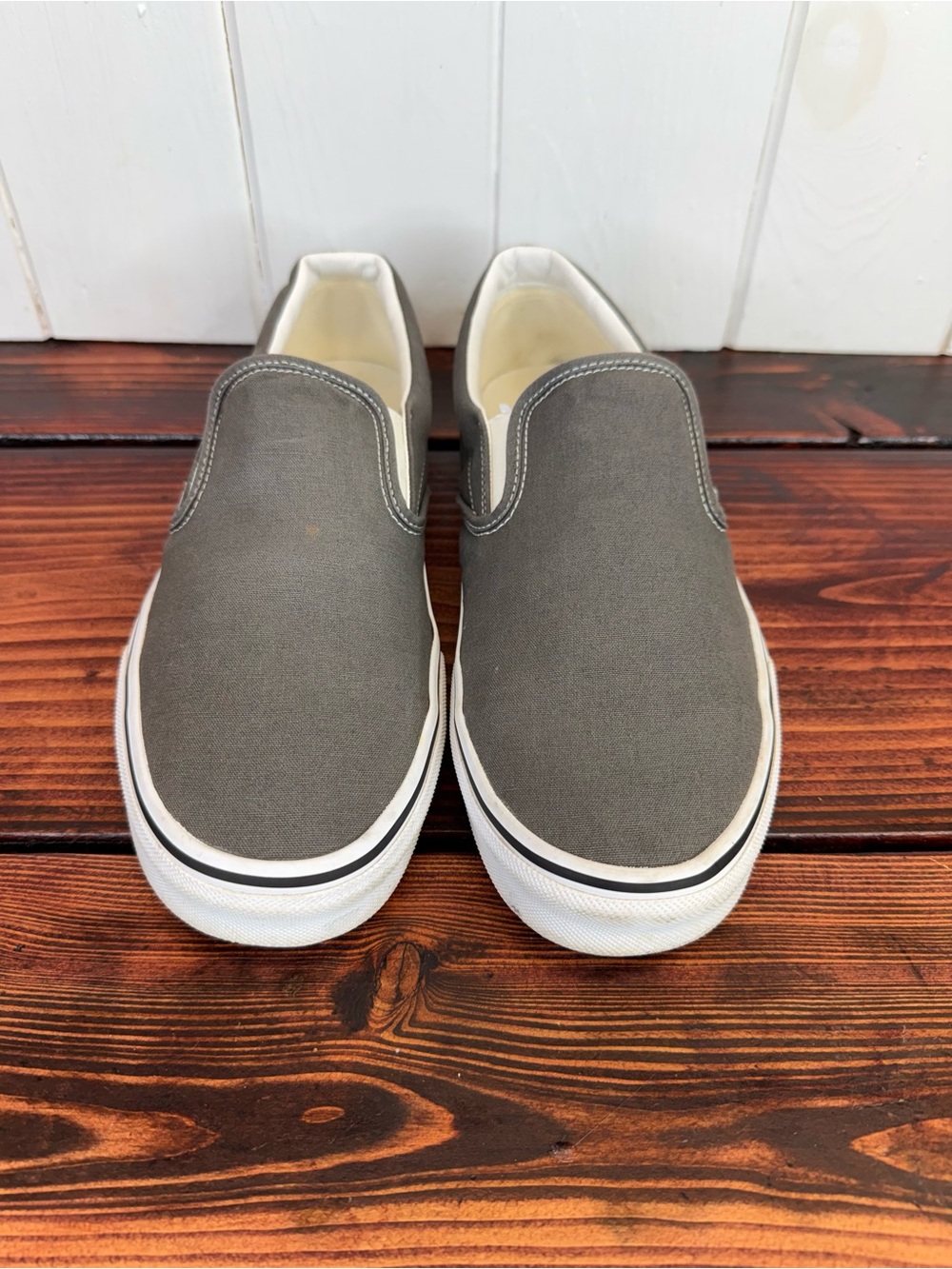 Vans Classic Slip-On Gray Canvas Sneakers Men’s Size 13